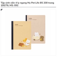 Quality Vietnamese Products - Student Notebook with 4 Horizontal Cups TAN HUNG KLONG My Pet Life B5 