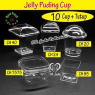 B_SERII JELLY CUP + LID PUDDING CUP GLASS/ CH 7575 CH 40 CH 24 ROUND SQUARE