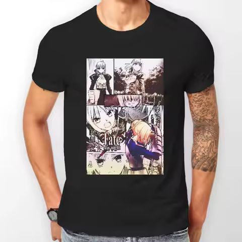 Fate Stay Night Saber Manga Strip Anime Unisex Tshirt T-Shirt Tee ALL SIZES