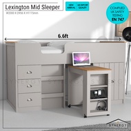 Synergy House Lexington Mid Sleeper- Kids Bed - Bunk Bed With Desk & Storage -Drawer Storage - Expor