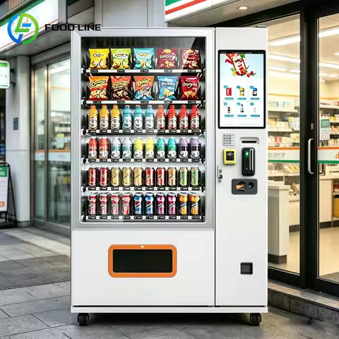 Vending Machine Refrigerated Food Snack Drink Combo Automatic Retail Kiosk Smart Business Customized