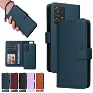 Casing Samsung Galaxy A52 A52s A32 5G A22 A22S A12 A51 A71 M22 M32 4G M12 F12 Wallet Flip 2 in 1 Magnetic Car Holder Multifunction Business Leather Card Slots Book Case Cover