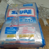 SURE PLASTIC BAG ICE BAG 4X12