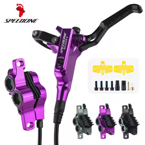 SPEEDONE SOLDIER 2 Four Piston Hydraulic Disc Brake for MTB Bike 850/1600mm Cooling Pads 4 Piston Oi