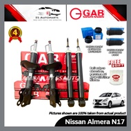 GAB Nissan Almera N17 Front (Depan) & Rear (Belakang) Gas Absorber W/DENCO Complete Set