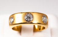 SUPER FLASH SALE : แหวนทองคำ(18K) ทรงคาเทียร์ ประดับเพชแท้