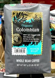 Costco好市多 Kirkland 科克蘭有機哥倫比亞咖啡豆 907公克  USDA organic Colombia