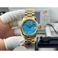 8+Rolex DD Weekly Diary 36 Counterweight Version Turquoise Dial Equipped with 3255 Automatic Mechani