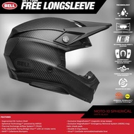 terlaris Helm Bell Moto-10 Spherical Matte Black dirt Full Face