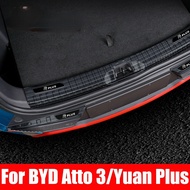 BYD Atto 3 Yuan Plus 2022 2023 Auto Rear Guard Plate Trunk Bumper Protective Strip Transparent Stickers Accessories