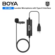 BOYA BY-DM2 Lavalier Condenser Microphone with USB Type-C Interface Clip-on Mic for Android Device Smartphones HUAWEl SAMSUNG XIAOMl for Vlogging Live Streaming