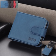 Case For Samsung Z Flip 5 Flip4 3 Wallet Galaxy Flip5 Casing Leather Flip Magnetic Card Holder Cover