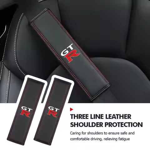 Leather Car Seat Belt Cover Shoulder Pad Interior Accessories For Nissan GTR GT-R NISMO R35 Teana Sk