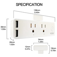 WiFi Smart Power Plug with Dual Outlets Socket 2 USB Charging Ports Power Outlets Support Voice Cont