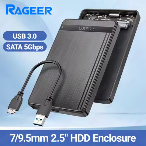 RAGEER 2.5" USB 3.0 to SATA III External Hard Drive Enclosure-5Gbps Transfer Speed 4TB Max Support D