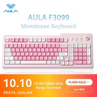AULA F3099 Membrane Keyboard 99 Keys Tri-mode RGB Multi-function Roller for Wireless Office Keyboard
