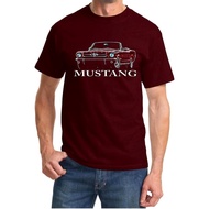 Men's cotton T-shirt 1965 1966 Ford Mustang Convertible Neon Lights Design Tshirt