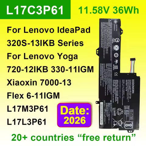 L17C3P61 L17L3P61 For Lenovo IdeaPad 320S-13IKB Yoga 720-12IKB 330-11IGM Flex 6-11IGM Xiaoxin 7000-1