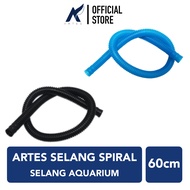 ARTES SELANG SPIRAL 60 CM Selang Box Filter-Pompa-Power Head Aquarium-Akuarium-Aquascape Hitam-Biru