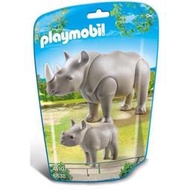 [4Fun] 滿1500免運 全新 Playmobil 6638 親子 犀牛 家族  (袋裝) 70357參考 動物模型