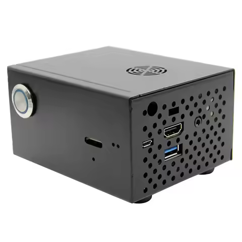 Geekworm X820-C6 Metal Case with Power Switch and Cooling Fan for Raspberry Pi 3B+/3B and X820/X821 