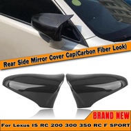 Mirror Cover For Lexus IS200 250 300 RC 200 300 350 RC F SPORT IS CT ES LS GS Carbon Fiber Look/Glos