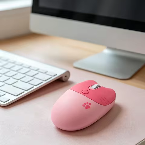MOFii Cute Cat Wireless Mouse, 2.4G Plug & Play, 3 Levels DPI Adjustable, Universal for Laptops and 