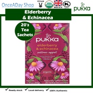 Pukka Herbs, Elderberry Tea & Echinacea Tea, Organic Herbal Tea, Caffeine Free, 20 Sachets once a da