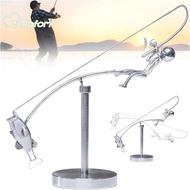 ROFOM The Fisherman Balancing Sculpture, Metal Handmade Kinetic Fishing Sculpture, Creative Gift Des