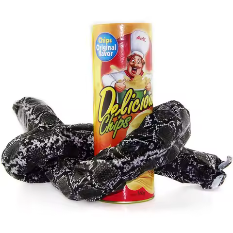 Trick potato chips, snake startles, simulation snake, April Fool's Day prank trick props, funny toys