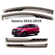 Toyota Innova 2016 to 2021 Rain Guard Window Visor Aero Max Titanium Series 2 Tone Black/Silver 9LRP