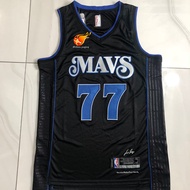 Mens Exquisite Embroidery Jersey Dallas Mavericks Kyrie Irving/Luka Doncic Hardwood Classics Jersey 