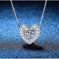 【 GRA Certificate Attached 】 1ct moissanite necklace, fashionable heart-shaped S925 pure silver wome