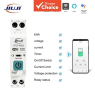 JIUJI 63A 1P+N WIFI Smart Meter Switch kWh Metering Monitoring Timer Relay MCB WIFI For TUYA Smartl 