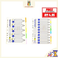 Pineapple Colour Index Divider / File Filing Separator A4 size