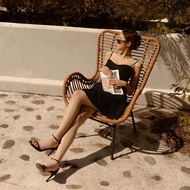 OB Burnt Flower Waist Elastic Lotus Leaf A-Line Skirt < CA2759 > Large Size/Women's Clothing/