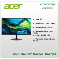 Acer Ultra Slim Monitor | SA272UE 27", 100Hz, 2HDMI + DP