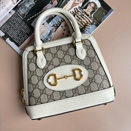 ::GUCCI:: 1955 Horsebit Mini Handle Bag 白色馬銜釦手提包