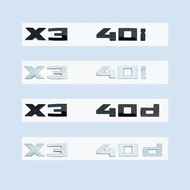 Chrome Black 3D 2.6cm M X3M40i X3M40d M40i M40d X3 Numbers ABS Emblem for BMW X3 SeriesF25 G08 G45 C