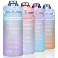 2L/1.3L PASTEL Motivational Water Bottle with Time Marker &amp; Straw-BPA Free Locking Flip-Flop Lid