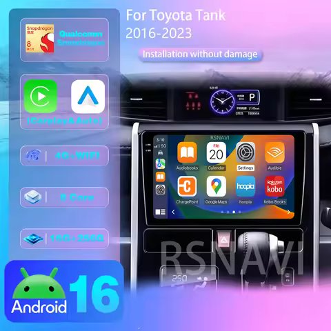 Android 16 For Toyota Tank 2016-2023 Carplay Auto Qualcomm Car Radio Player DSP Stereo BT 4G Navigat