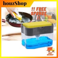 Dishwash Dispenser l Soap Dispenser With Sponge 2 in 1 Kitchen Dishwash Pump Dispenser l Sabun Cuci 