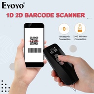 Evnvn Bluetooth 2D Barcode Scanner with Time Stamp Wireless Mini Bar Code Reader 1D QR Code Scaner w