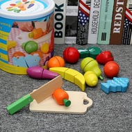 全新‼️木製切切樂 桶裝切切樂 水果切切樂 蔬菜切切樂 切切樂玩具 水果切切