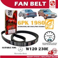 S2U Gaido Fan Belt Mercedes-Benz W124 230E Air Cond Alternator Power Steering Belt 6PK1980 Tali Kipa