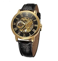 damdos Mens Kurumi Tokisaki Cosplay Watch Mechanical Skeleton WristWatches Date A Live