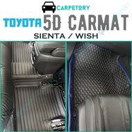 Toyota Wish / Sienta 5D Car Floor Rear Front Mat Liner Carpet Anti-Dust Custom Made PU Leather