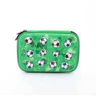 smiggle Pencil Case 3D Embossed Pattern 3D Green Football