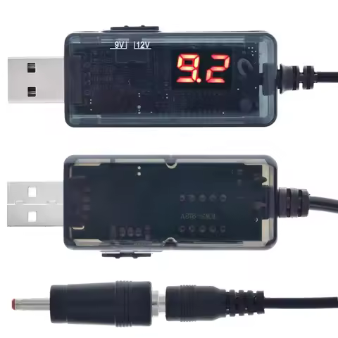 DC 5V to 9V 12V USB Step-up Converter USB Boost Converter Cable + 3.5x1.35mm Connecter For Power Sup