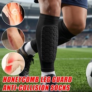 [BR] 2/1Pcs Honeycomb Sport Sock Cover - Sports Leg Protector Sock - Anti-collision - Football Calf 
